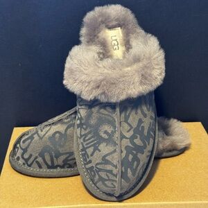 UGG Women's Charcoal Graffiti Slippers